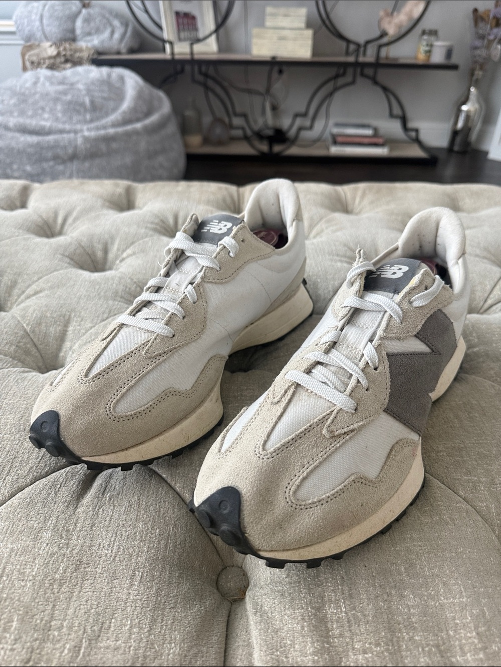 New Balance 327 Men’s 13 Beige and Gray Retro-Style Sneakers